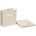 Amazon Basics Collapsible Fabric Storage Cube Bins Organizer with Handles, Sturdy, Beige, 13-x-13-x-13-inch, Pack of 6