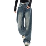 EMMIOL Women Baggy Jeans Mid-Low Waist Boyfriend Streetwear Vintage Jeans Wide Leg Denim Pants EMMIOL Women Baggy Jeans Mid-Low Waist Boyfriend Streetwear Vintage Jeans Wide Leg Denim Pants