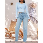 BessCops Straight Leg Jeans for Women High Waisted Wide Leg Stretchy Loose Denim Pants BessCops Straight Leg Jeans for Women High Waisted Wide Leg Stretchy Loose Denim Pants