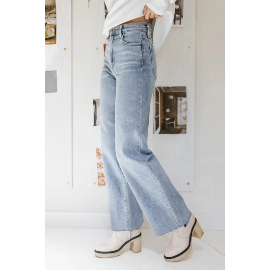 KDF Straight Leg Jeans for Women High Waisted Jeans Frayed Baggy Pants Raw Hem Loose Stretchy Cropped Wide Leg Jeans KDF Straight Leg Jeans for Women High Waisted Jeans Frayed Baggy Pants Raw Hem Loose Stretchy Cropped Wide Leg Jeans