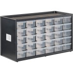 CRAFTSMAN Storage Organizer, 30 Small Drawer Modular Storage System, Easily Stackable (CMST40730), Plastic, Black, White