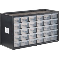 CRAFTSMAN Storage Organizer, 30 Small Drawer Modular Storage System, Easily Stackable (CMST40730), Plastic, Black, White