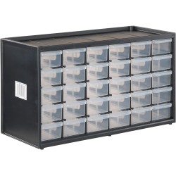 CRAFTSMAN Storage Organizer, 30 Small Drawer Modular Storage System, Easily Stackable (CMST40730), Plastic, Black, White