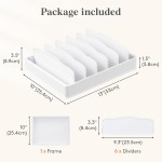 Lifewit Kitchen Cabinet Organizer for Food Contanier Lid, Lid Holder with 6 Adjustable Dividers & 7 Sections for Pantry Organizers and Storage, Home Drawer Organization, Large, 13" x 10"