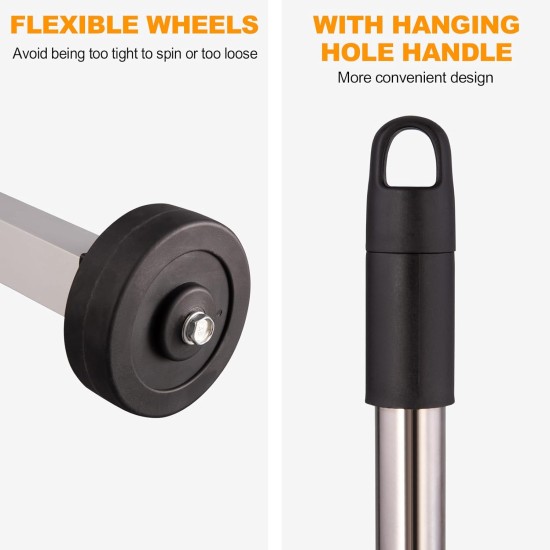 Toolwiz Magnetic Pick Up Sweeper 17-inch Heavy Duty Magnet Pickup Lawn Sweeper Roofing Tools, 8.8 Lbs Yard Magnet with Telescoping Holder and Wheels to Pick Up Nails Magnetic Sweeper for Construction