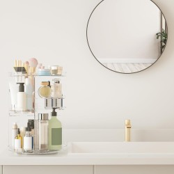 Rotating Makeup Organizer, DIY 8 Adjustable Layers Spinning Skincare Organizer, Cosmetic Display Case with Brush Holder Perfume Tray, Multi-Function Storage Carousel for Vanity Bathroom Countertop Rotating Makeup Organizer, DIY 8 Adjustable Layers Spinning Skincare Organizer, Cosmetic Display Case with Brush Holder Perfume Tray, Multi-Function Storage Carousel for Vanity Bathroom Countertop