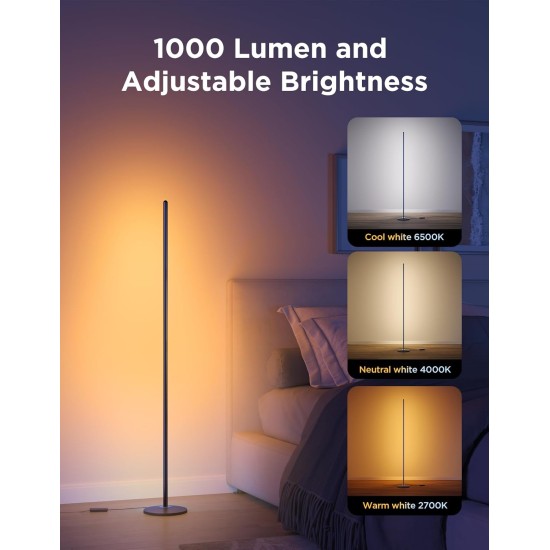 Govee RGBIC Floor Lamp Basic, 1000lm LED Corner Lamp Compatible with SmartThings, Alexa, and Matter, Modern Floor Lamp with Music Sync and 16 Million DIY Colors, Standing Lamp for Bedroom Living Room Govee RGBIC Floor Lamp Basic, 1000lm LED Corner Lamp Compatible with SmartThings, Alexa, and Matter, Modern Floor Lamp with Music Sync and 16 Million DIY Colors, Standing Lamp for Bedroom Living Room