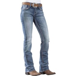 Women Bootcut Jeans 90s Mid Rise Straight Leg Stretchy Boot Cut Denim Pants Trendy