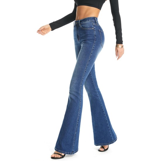 FLYING BANANA Women's Totally Shaping Curvy Stretchy Bootcut Flare Denin Jeans