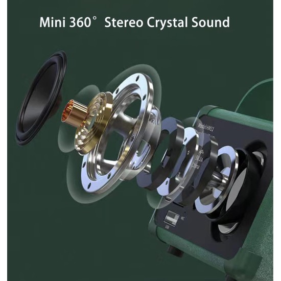 Dosmix Retro Bluetooth Speaker, Vintage Decor, Mini Wireless Bluetooth Speaker, Cute Old Fashion Style for Kitchen Desk Bedroom Office Party Outdoor Accessories for iPhone Android (Green)