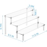 Large Acrylic Display Risers, Perfume Stand Organizer, Clear Acrylic Shelf Risers for Display Stands for Food, Tabletop Use, Amiibo Funko POP Figure, 3 Tier Clear Cupcake Stand Risers