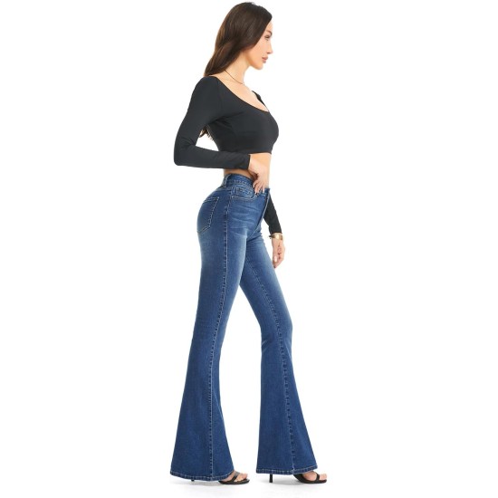 FLYING BANANA Women's Totally Shaping Curvy Stretchy Bootcut Flare Denin Jeans