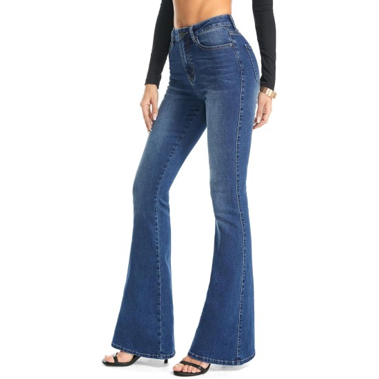 FLYING BANANA Women's Totally Shaping Curvy Stretchy Bootcut Flare Denin Jeans