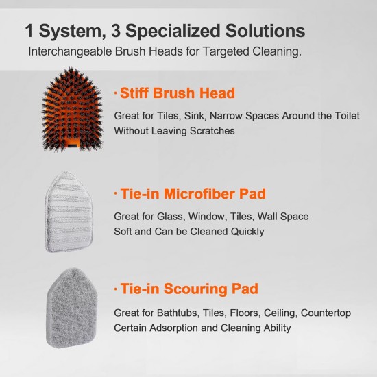 Tile Tub Scrubber Brush with 3 Different Function Cleaning Heads and 56" Extendable Long Handle-No Scratch Shower Scrubber for Cleaning Bathroom Kitchen Toilet Wall,Bathtub,Sink,Grey Tile Tub Scrubber Brush with 3 Different Function Cleaning Heads and 56" Extendable Long Handle-No Scratch Shower Scrubber for Cleaning Bathroom Kitchen Toilet Wall,Bathtub,Sink,Grey