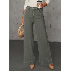 DOKOTOO Women's Casual High Waisted Jeans Stretch Button Wide Leg Loose Denim Pants with Pockets DOKOTOO Women's Casual High Waisted Jeans Stretch Button Wide Leg Loose Denim Pants with Pockets