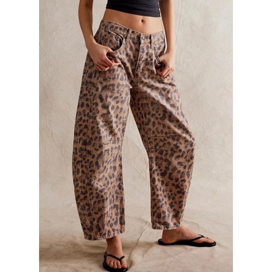 Womens Stretchy Mid Rise Barrel Jeans Vintage Loose Wide Leg Cropped Denim Pants Y2k Baggy Boyfriend Jeans Womens Stretchy Mid Rise Barrel Jeans Vintage Loose Wide Leg Cropped Denim Pants Y2k Baggy Boyfriend Jeans