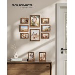 SONGMICS Picture Frames, Collage Picture Frames Set of 10, Two 8x10, Four 5x7, Four 4x6, Photo Frame for Wall Gallery Decor, Table Display, Glass, Rustic Brown URPF010X01