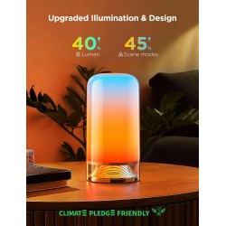 Govee RGBIC Smart Table Lamp 2, Touch Bedside Small Table Lamp Compatible with SmartThings, Matter, Alexa, Desk Lamp with 64 Scene Modes, Nightstand Lamp for Bedroom Living Room Night Light(Corded)
