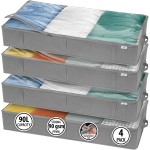 Closet Organizers and Storage - Maximize Space with Under Bed Storage Containers & Clothes Storage - Ideal Closet Organizer, Toy Storage Organizer & Underbed Storage (Grey, 4 Pack)