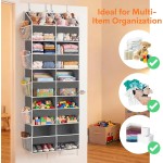 Over the Door Organizer 5 Tiers, Extra Large Behind Door Storage of 10 Compartments, 80 lbs Weight Capacity Over Door Organizer, Door Hanging Organizer for Closet, Diaper Organizer, Room storage | Behind Door Storage, Over Door Organizer, Room storage