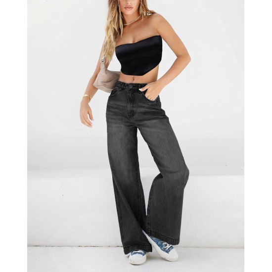 EMMIOL Women's 2026 Wide Leg Jeans Distress Mid Waist Denim Pants Vintage Y2K Trousers EMMIOL Women's 2026 Wide Leg Jeans Distress Mid Waist Denim Pants Vintage Y2K Trousers