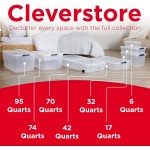 Rubbermaid Cleverstore Clear 32 Qt, 6 Pack Stackable Plastic Storage Bins with Lids, Great for Closet and Laundry Storage, Organizing in the Home Rubbermaid Cleverstore Clear 32 Qt, 6 Pack Stackable Plastic Storage Bins with Lids, Great for Closet and Laundry Storage, Organizing in the Home