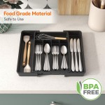 Lifewit Silverware Drawer Organizer, Expandable Utensil Tray for Kitchen, BPA Free Flatware and Cutlery Holder, Adjustable Plastic Storage for Spoons Forks Knives, 8.5-14 x 12", Black Lifewit Silverware Drawer Organizer, Expandable Utensil Tray for Kitchen, BPA Free Flatware and Cutlery Holder, Adjustable Plastic Storage for Spoons Forks Knives, 8.5-14 x 12", Black