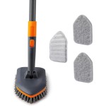 Tile Tub Scrubber Brush with 3 Different Function Cleaning Heads and 56" Extendable Long Handle-No Scratch Shower Scrubber for Cleaning Bathroom Kitchen Toilet Wall,Bathtub,Sink,Grey Tile Tub Scrubber Brush with 3 Different Function Cleaning Heads and 56" Extendable Long Handle-No Scratch Shower Scrubber for Cleaning Bathroom Kitchen Toilet Wall,Bathtub,Sink,Grey