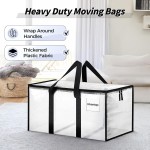 8 Pack Extra Large Heavy Duty Moving Bags, Clear Storage Bins with Lids, Reinforced Handles & Heavy-Duty Zippers Moving Boxes Storage Bags Totes for Clothes Packing, Dorms, College Supplies, Clear 8 Pack Extra Large Heavy Duty Moving Bags, Clear Storage Bins with Lids, Reinforced Handles & Heavy-Duty Zippers Moving Boxes Storage Bags Totes for Clothes Packing, Dorms, College Supplies, Clear
