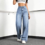 Straight Leg Jeans for Women,High Waisted Wide Leg Loose Stretchy Boyfriend Denim Pants Baggy Jeans for Women