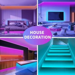 KSIPZE 100ft Led Strip Lights RGB Music Sync Color Changing Led Lights with Smart App Control Remote Led Lights for Bedroom Room Lighting Flexible Home Décor