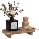 zoocatia Small Wood Tray Pedestal Stand Farmhouse Bathroom Decor Decorative Wooden Riser Kitchen Soap Dish Holder for Vanity, Counter, Sink, Brown zoocatia Small Wood Tray Pedestal Stand Farmhouse Bathroom Decor Decorative Wooden Riser Kitchen Soap Dish Holder for Vanity, Counter, Sink, Brown