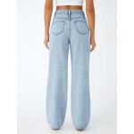 Trendy Queen Women's High Waisted Straight Wide Leg Jeans, Comfort Stretch Baggy Denim Pants Trendy Queen Women's High Waisted Straight Wide Leg Jeans, Comfort Stretch Baggy Denim Pants