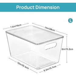 Vtopmart 6 Pack Clear Stackable Storage Bins with Lids, Large Plastic Containers with Handle for Pantry Organizer and Storage,Perfect for Bathroom,Cabinet,Kitchen,Fridge,Closet Organization Vtopmart 6 Pack Clear Stackable Storage Bins with Lids, Large Plastic Containers with Handle for Pantry Organizer and Storage,Perfect for Bathroom,Cabinet,Kitchen,Fridge,Closet Organization
