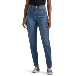 Lee Women's Legendary Mom Jean in One Tone, High Rise, Straight Leg, Size S