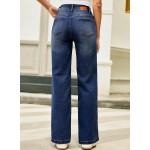 Sidefeel Women's Wide Leg Jeans High Waisted Stretchy Straight Leg Jeans Trendy Seamed Front Loose Denim Pants Sidefeel Women's Wide Leg Jeans High Waisted Stretchy Straight Leg Jeans Trendy Seamed Front Loose Denim Pants