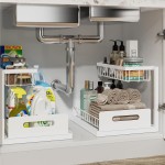 REALINN Under Sink Organizer, Pull Out Cabinet Organizer 2 Tier Slide Out Sink Shelf Cabinet Storage Shelves, Storage for Kitchen Bathroom, White, 2 Pack REALINN Under Sink Organizer, Pull Out Cabinet Organizer 2 Tier Slide Out Sink Shelf Cabinet Storage Shelves, Storage for Kitchen Bathroom, White, 2 Pack