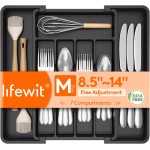 Lifewit Silverware Drawer Organizer, Expandable Utensil Tray for Kitchen, BPA Free Flatware and Cutlery Holder, Adjustable Plastic Storage for Spoons Forks Knives, 8.5-14 x 12", Black Lifewit Silverware Drawer Organizer, Expandable Utensil Tray for Kitchen, BPA Free Flatware and Cutlery Holder, Adjustable Plastic Storage for Spoons Forks Knives, 8.5-14 x 12", Black