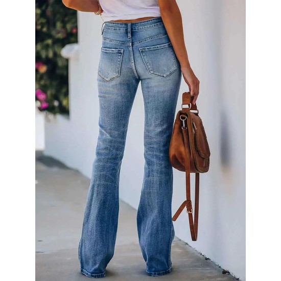 KUNMI Women's Flare Bell Bottom Jeans High Waisted Wide Leg Bootcut Jeans Stretchy Denim Pants KUNMI Women's Flare Bell Bottom Jeans High Waisted Wide Leg Bootcut Jeans Stretchy Denim Pants