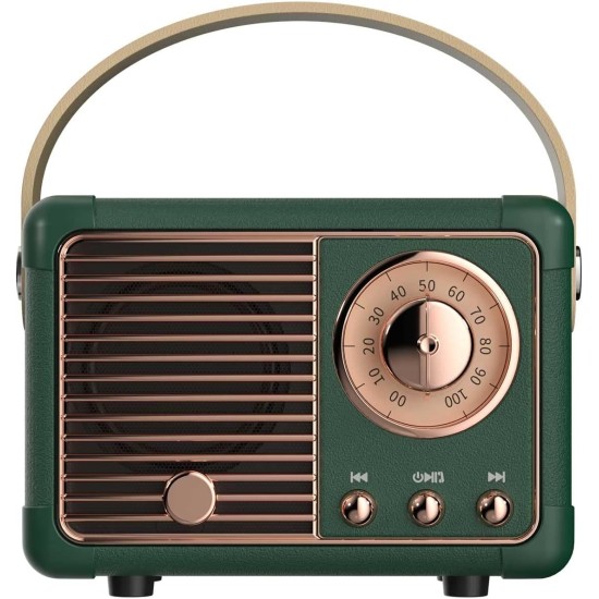 Dosmix Retro Bluetooth Speaker, Vintage Decor, Mini Wireless Bluetooth Speaker, Cute Old Fashion Style for Kitchen Desk Bedroom Office Party Outdoor Accessories for iPhone Android (Green)