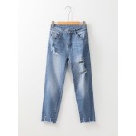 EVALESS Women's High Waisted Tummy Control Straight Ankle Ripped Jeans EVALESS Women's High Waisted Tummy Control Straight Ankle Ripped Jeans