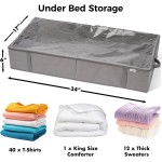 Closet Organizers and Storage - Maximize Space with Under Bed Storage Containers & Clothes Storage - Ideal Closet Organizer, Toy Storage Organizer & Underbed Storage (Grey, 4 Pack)