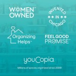 YouCopia StoraLid Food Container Lid Organizer for Kitchen Cabinet Storage with 5 Adjustable Dividers, 10.5''D × 13.4''W × 3.3''H, Large Classic Edition, White