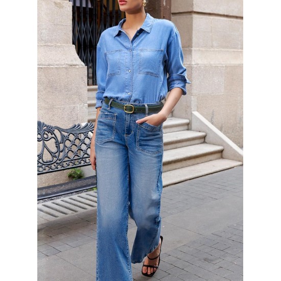 Sidefeel Women's Wide Leg Jeans High Waisted Stretchy Jeans Straight Leg Loose Fit Zimbaplatinum Ankle Denim Pants Sidefeel Women's Wide Leg Jeans High Waisted Stretchy Jeans Straight Leg Loose Fit Zimbaplatinum Ankle Denim Pants