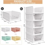 5 Pack Stackable Closet Storage Basket - Stackable Storage Bins, Multifunctional & Foldable Closet Organizer Waterproof, Wardrobe Cupboard Space-Saving Hat Storage Drawer Organizer, White 5 Pack Stackable Closet Storage Basket - Stackable Storage Bins, Multifunctional & Foldable Closet Organizer Waterproof, Wardrobe Cupboard Space-Saving Hat Storage Drawer Organizer, White