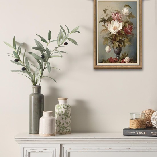 Vintage Vase Set of 3, Ceramic Vintage Flower Vases, Chinoiserie Decorative Home Decor Retro Floral Vase Rustic Farmhouse Decor for Table Bookshelf Mantel Kitchen Living Room Office - Green and Beige Vintage Vase Set of 3, Ceramic Vintage Flower Vases, Chinoiserie Decorative Home Decor Retro Floral Vase Rustic Farmhouse Decor for Table Bookshelf Mantel Kitchen Living Room Office - Green and Beige