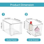 Vtopmart 4 Pack Large Stackable Storage Drawers,Easily Assemble Acrylic Bathroom Closet Undersink Organizers and Storage,Plastic Bins for Kitchen Cabinets,Pantry,Makeup,Medicine Organization