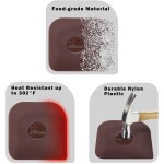 Pan Scraper, 5 Pcs Pot Scraper Plastic, Pot Scraper Non Scratch for Cast Iron, Pot and Pan Cleaning, Sturdy Scraper Kitchen Tool