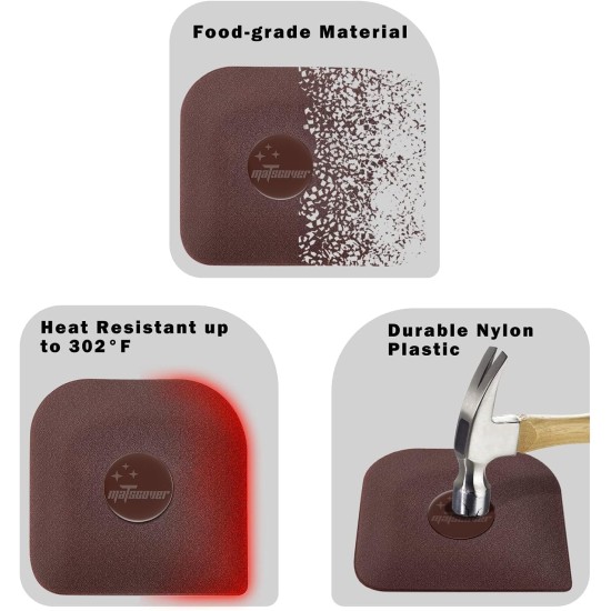 Pan Scraper, 5 Pcs Pot Scraper Plastic, Pot Scraper Non Scratch for Cast Iron, Pot and Pan Cleaning, Sturdy Scraper Kitchen Tool