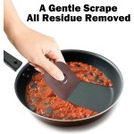 Pan Scraper, 5 Pcs Pot Scraper Plastic, Pot Scraper Non Scratch for Cast Iron, Pot and Pan Cleaning, Sturdy Scraper Kitchen Tool